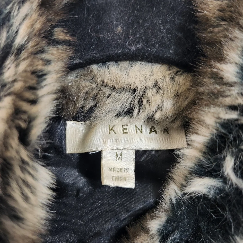 Faux Fur Vest in Brown and Black, Size Med - Picture 2 of 7